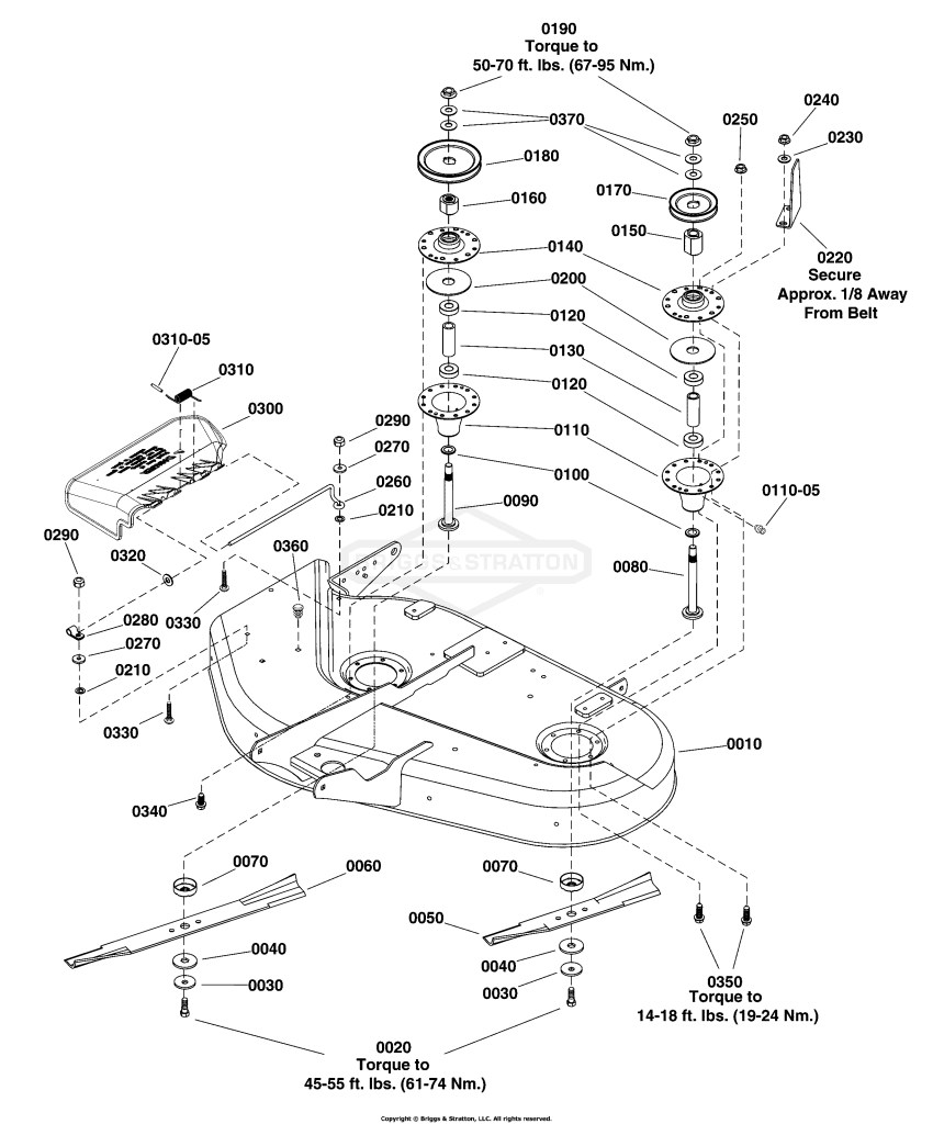 38 (96cm) Mower Deck - Housing, Arbors & Blades Group (2990131)