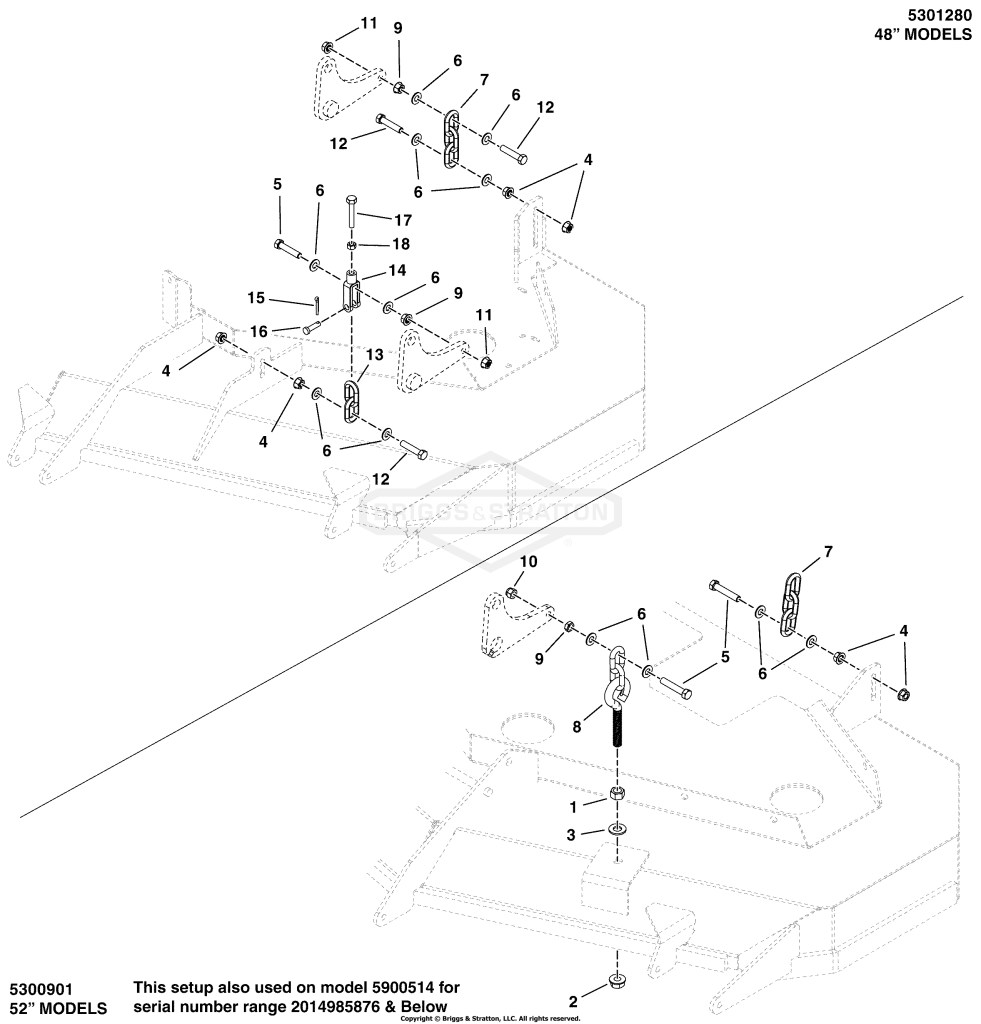 48 & 52 Mower Deck - Hanger Chains