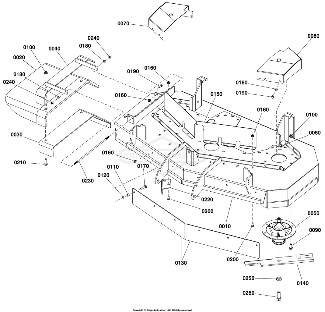 48 Mower Deck - Housing, Covers, Spindles, and Blades