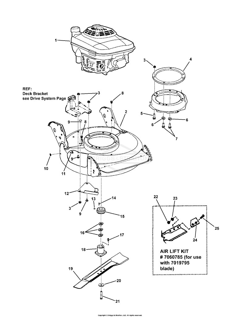 Engine, Cutting Deck, Blade