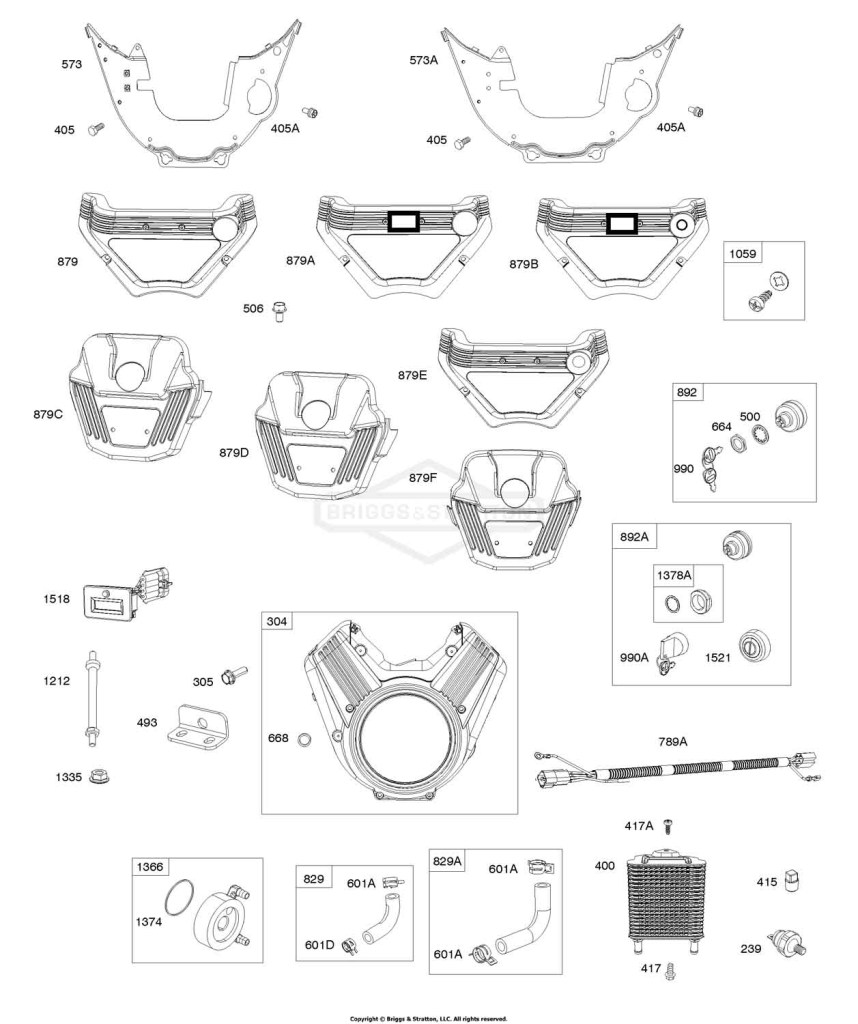 Blower Housing, Oil Cooler, Tachometer, Key Switches