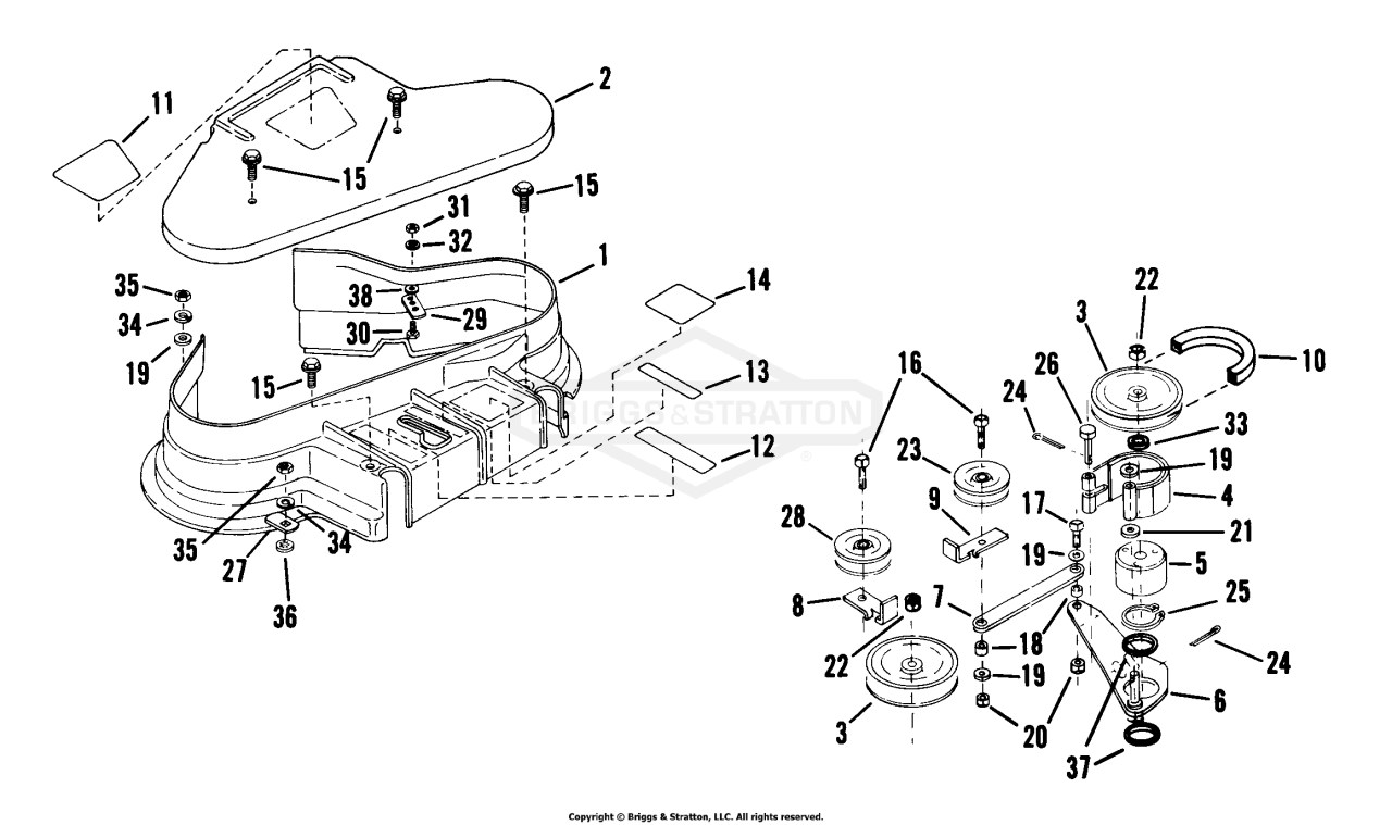 41 Deck, Cover, Blade Brake