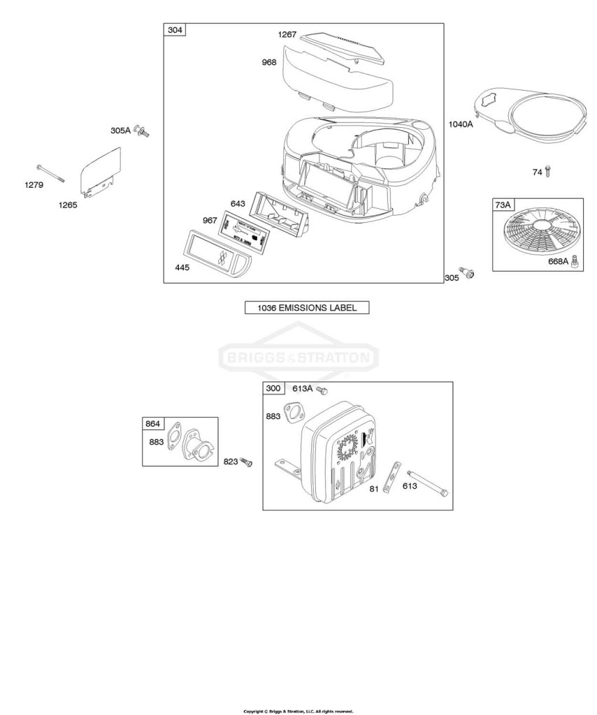 Air Cleaner, Blower Housing, Exhaust System
