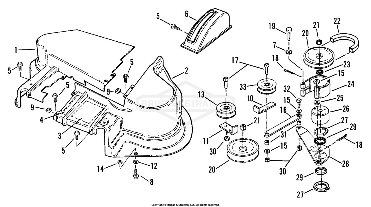 42 Deck Cover, Blade Brake