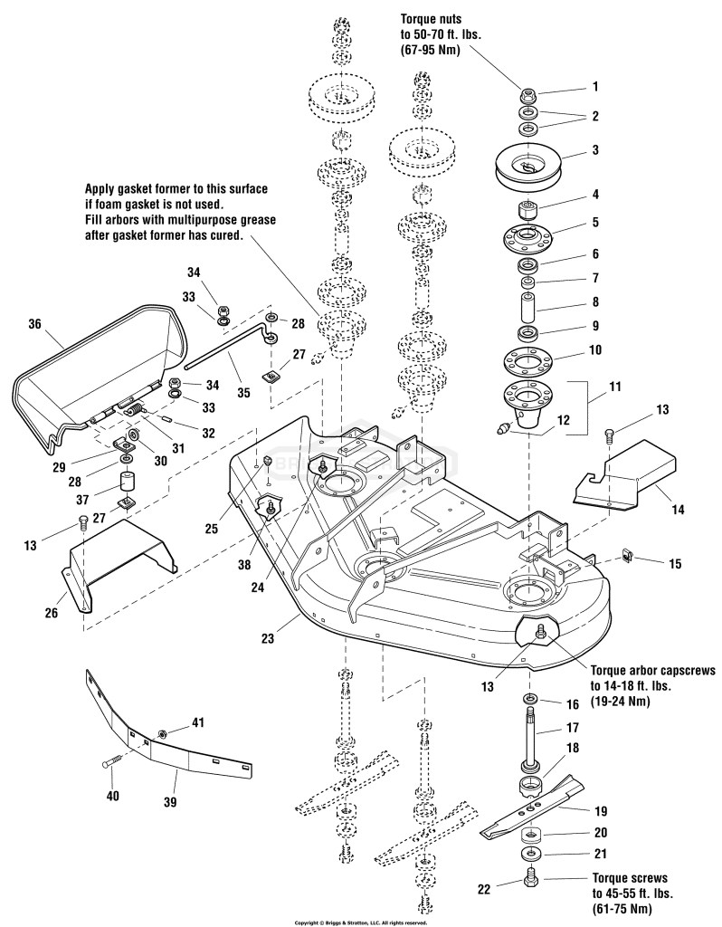 50 Mower Deck - Housing, Arbors & Blades Group