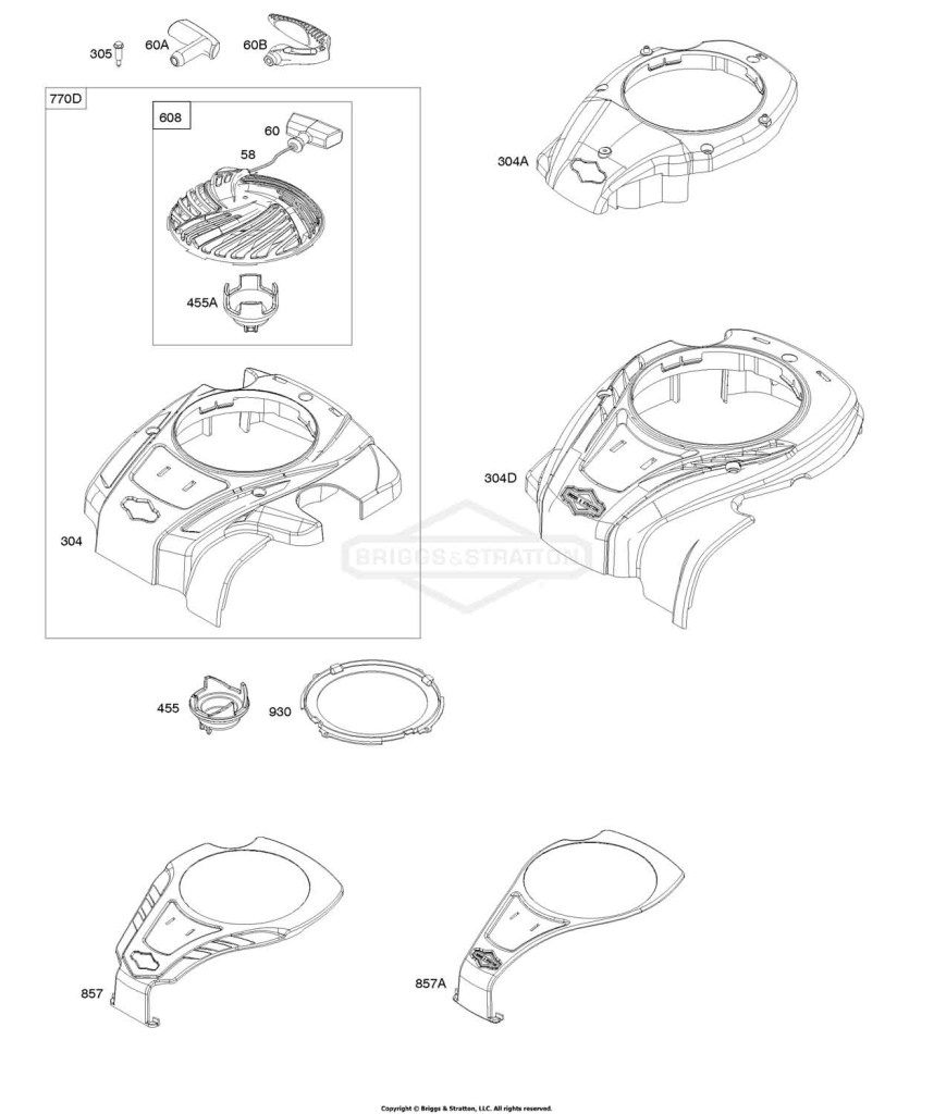 Blower Housing, Rewind Starter