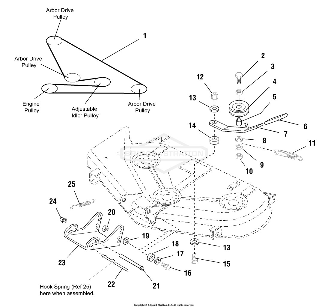 44 Mower Deck - Clutch & Support