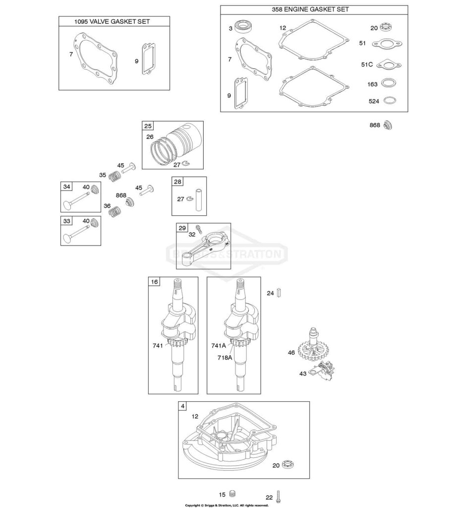 Camshaft, Crankcase Cover/Sump, Crankshaft, Gasket Set - Engine, Gasket Set - Valve, Piston/Rings/Connecting Rod