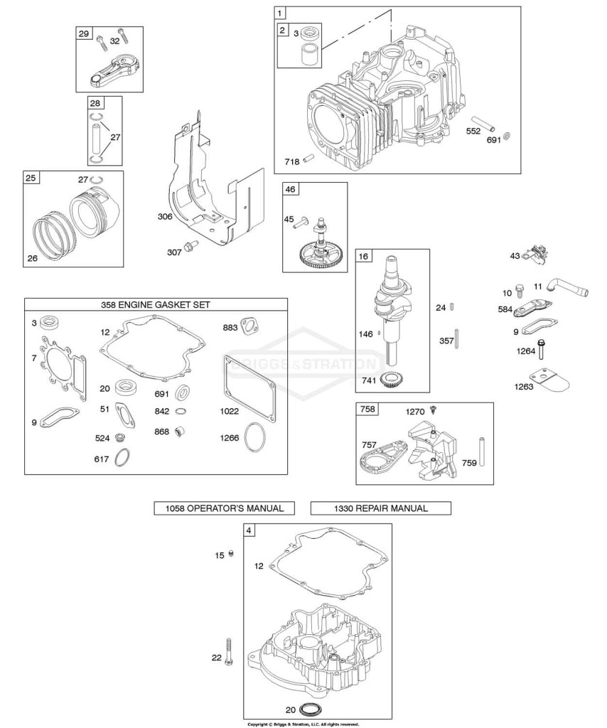 CAMSHAFT, CRANKSHAFT, CYLINDER, ENGINE SUMP, GASKET SET-ENGINE, PISTON, RINGS, CONNECTING ROD