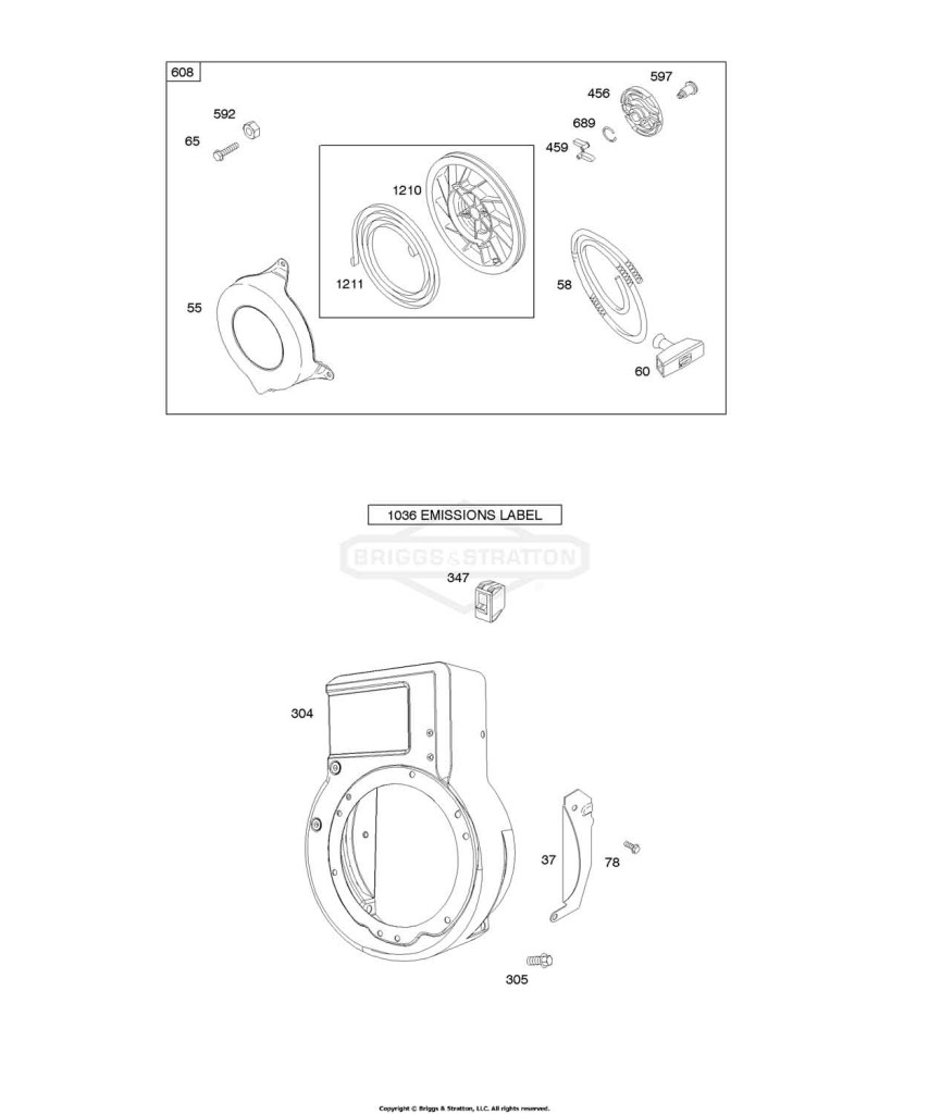Blower Housing/Shrouds, Rewind Starter