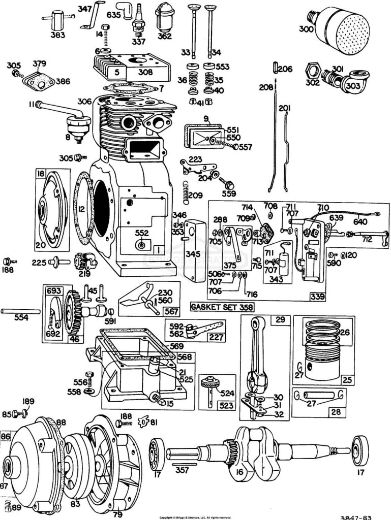 Cyl,Muffler,CrnkCse,Gear Cse