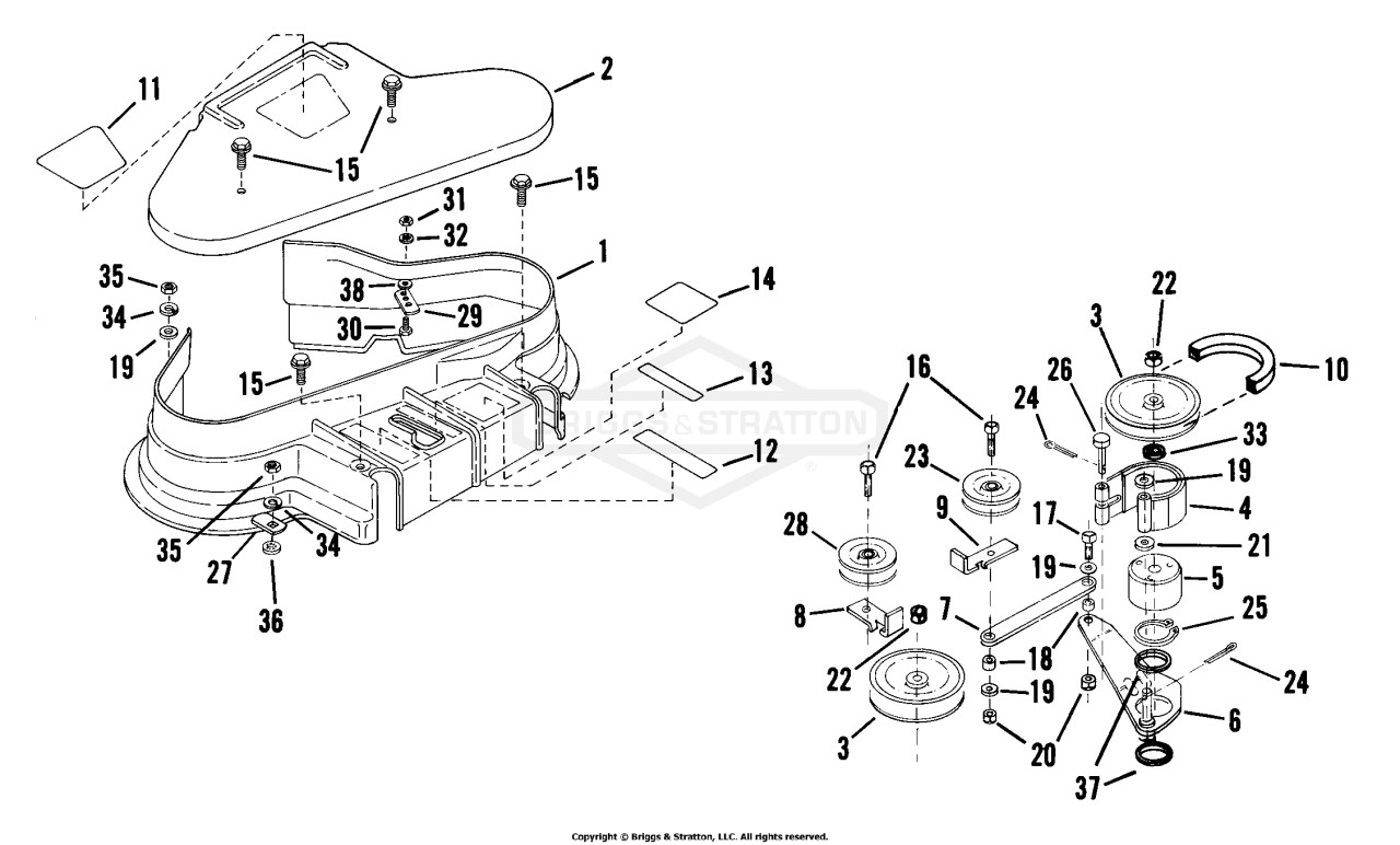 41 Deck, Cover, Blade Brake
