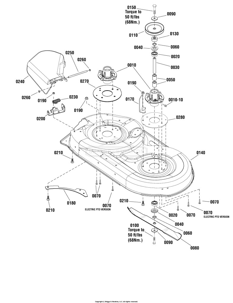 42 Mower Deck - Housing, Arbor & Blades Group