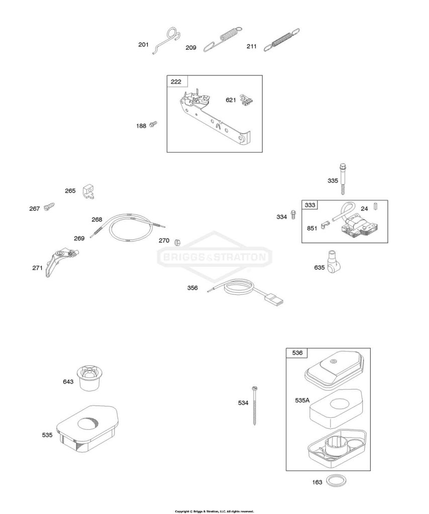 Air Cleaner, Controls, Governor Spring, Ignition