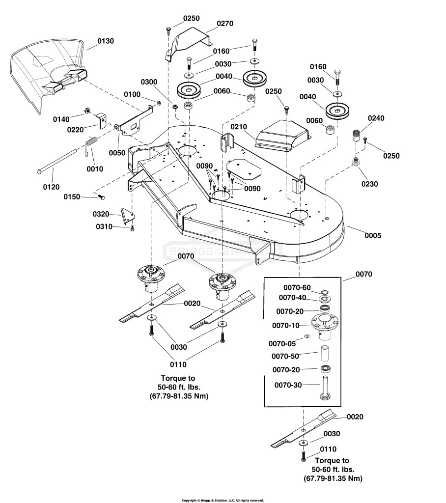 48 Mower Deck - Housing, Arbors & Blades Group