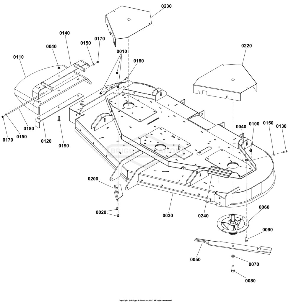 72 iCD+ Mower Deck Group - Housing, Covers, Spindles, and Blades - 2 Belt System