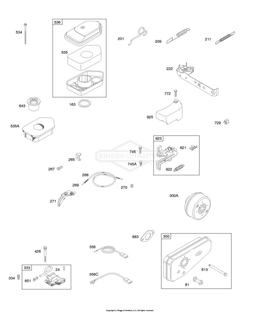 Air Cleaner, Controls, Governor Spring, Exhaust System, Ignition