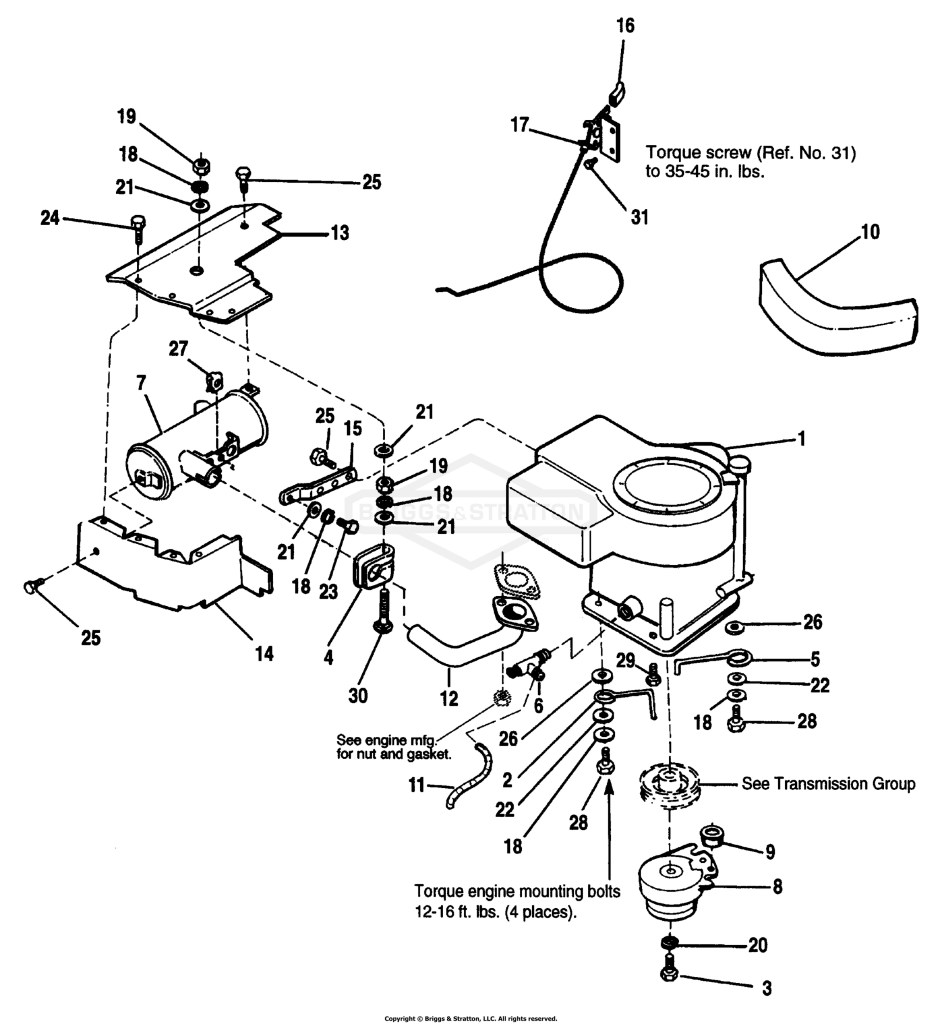 Engine Group - Electric Clutch (PTO)-13HP Kohler