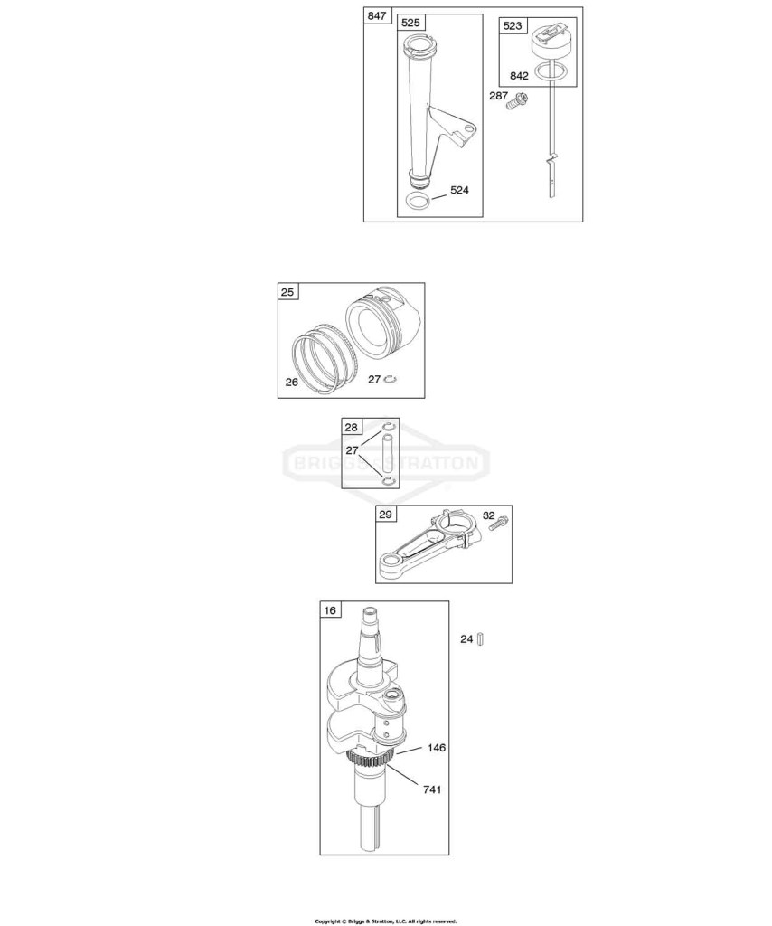 Camshaft, Crankshaft, Lubrication, Piston, Rings, Connecting Rod
