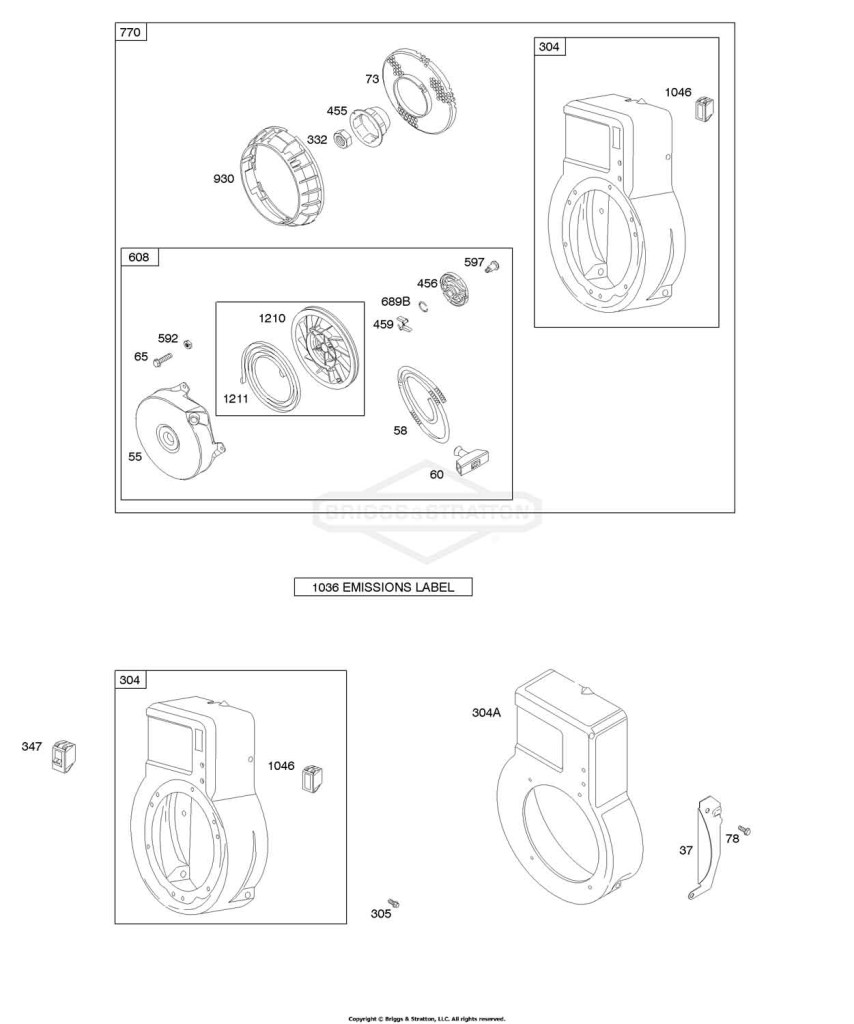 Blower Housing/Shrouds, Rewind Starter/Blower Housing