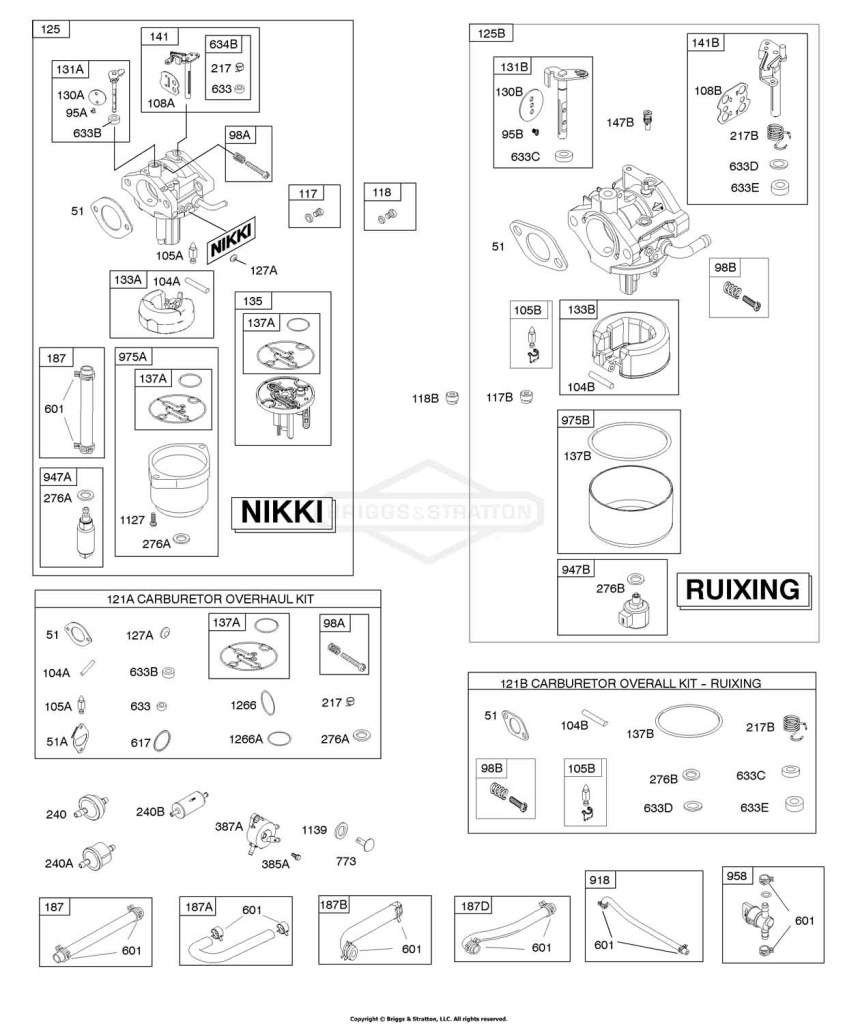 CARBURETORS - Nikki & Ruixning, FUEL SUPPLY, KIT - CARBURETOR OVERHAUL