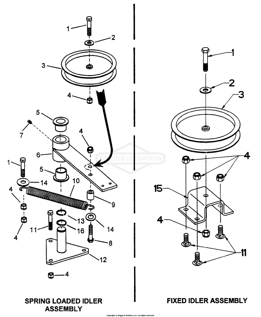 52 & 61 Deck Idler Assemblies