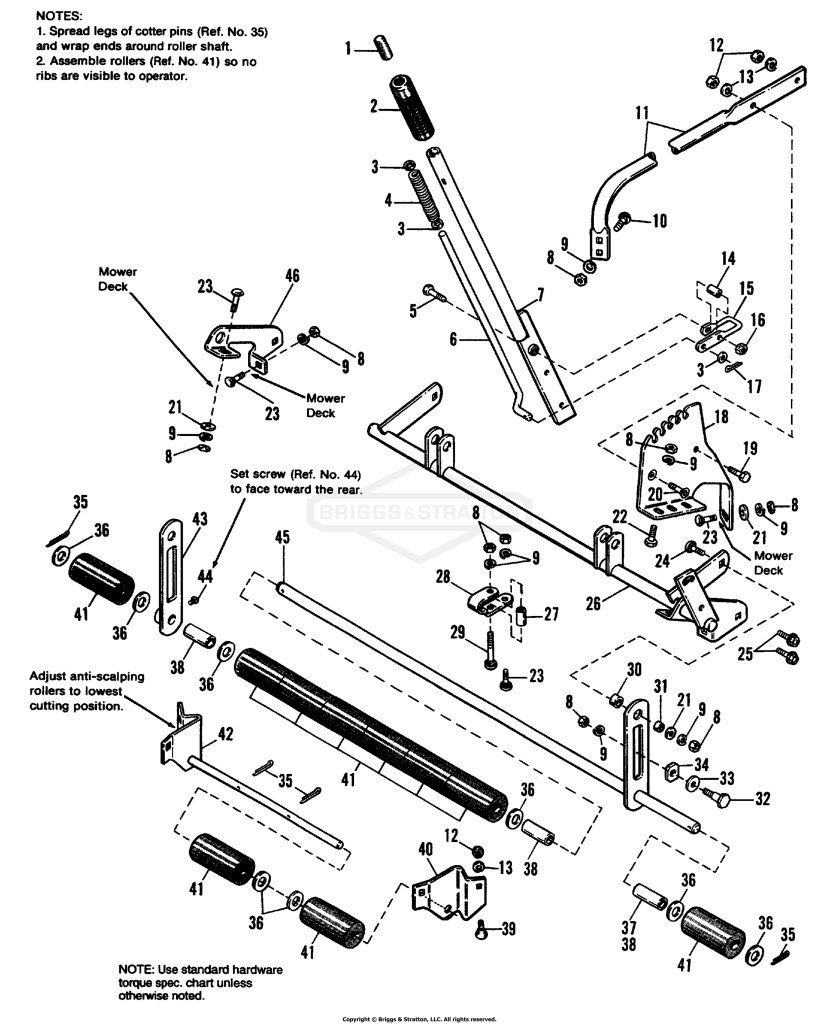 42 & 48 Height Adjusting & Roller Group