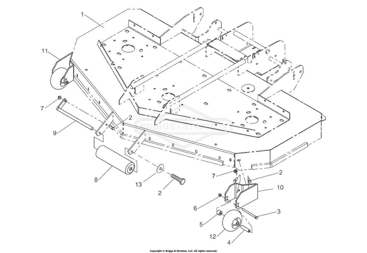 61 Mower Deck - Casters & Rollers - Rear Discharge