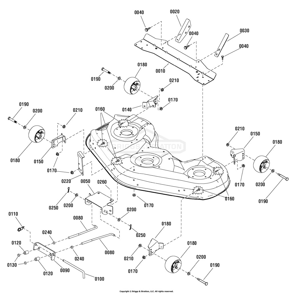 46 & 52 Mower Deck - Height Adjustment Group