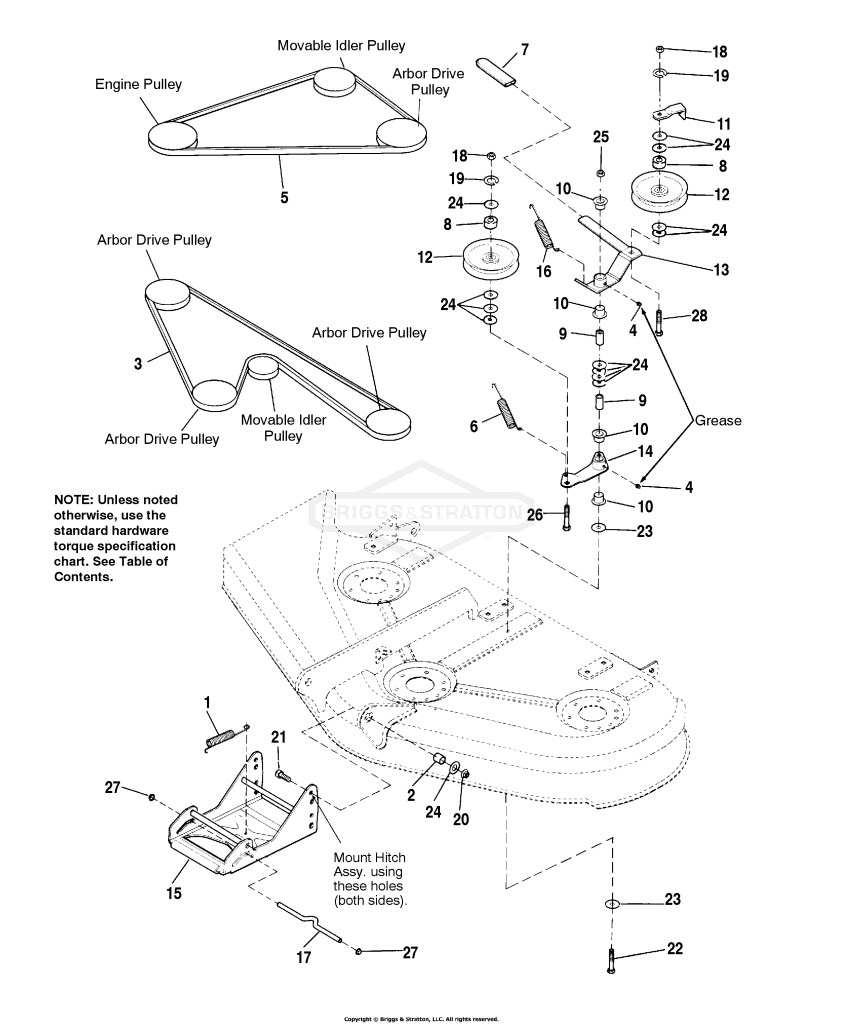 44 Mower Deck - Clutch & Support