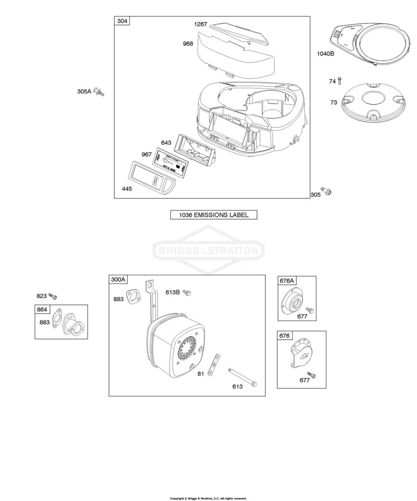 Air Cleaner, Blower Housing, Exhaust System