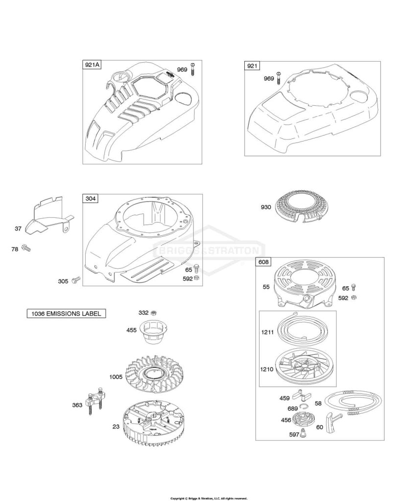 Blower Housing/Shrouds, Flywheel, Rewind Starter