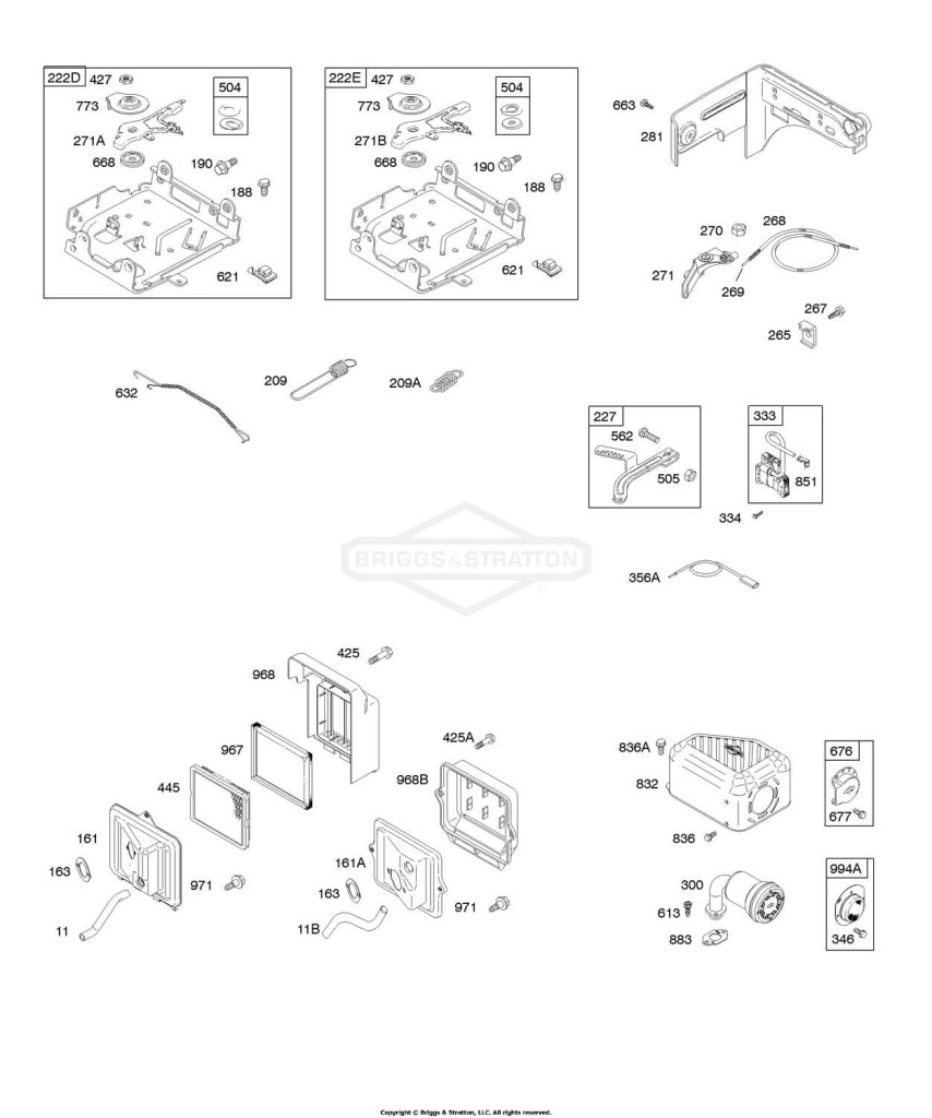 Air Cleaner, Controls, Exhaust System, Governor Spring, Ignition