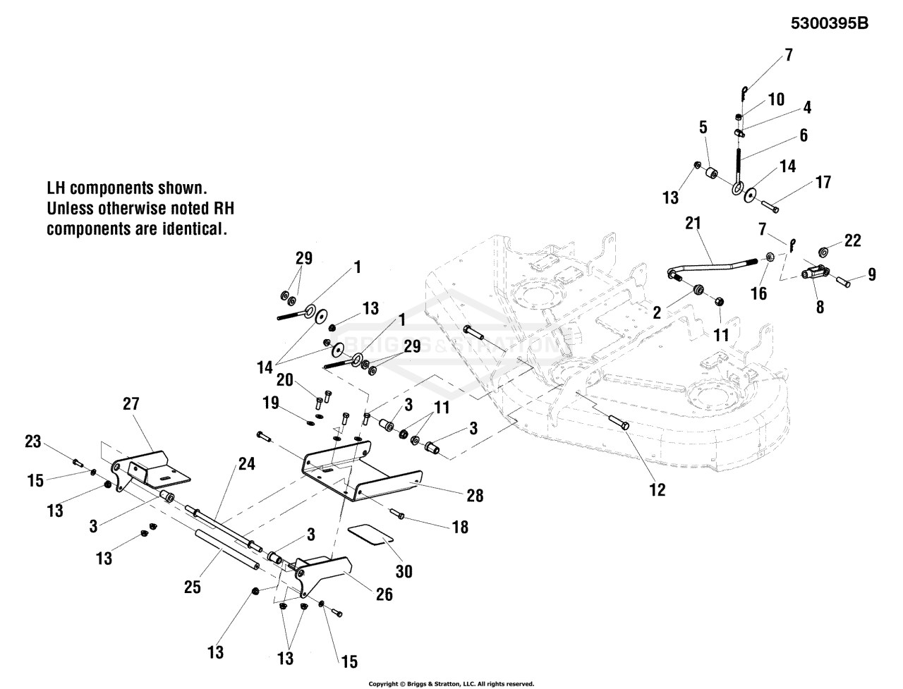 44, 50 & 52 Mower Deck - Deck Hangers & Puller Bars
