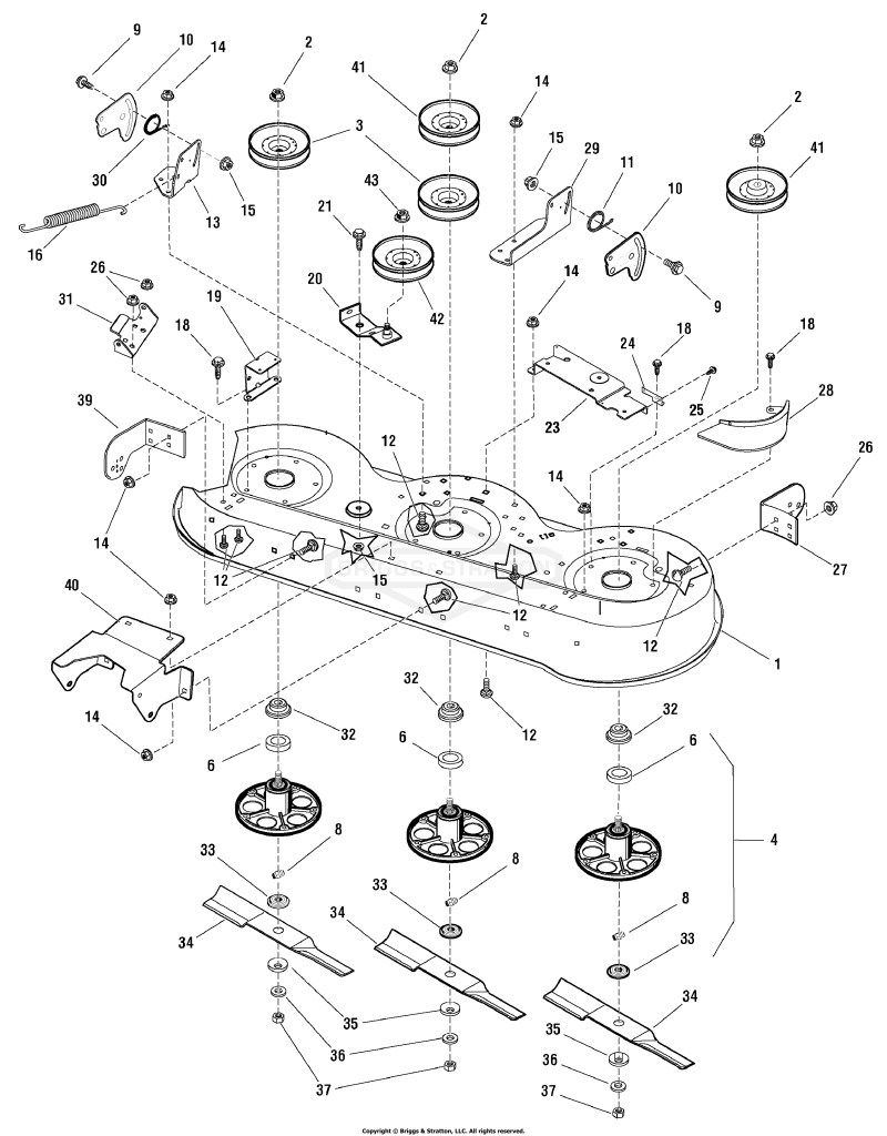 46 Mower Deck - Housing, Arbors & Blades