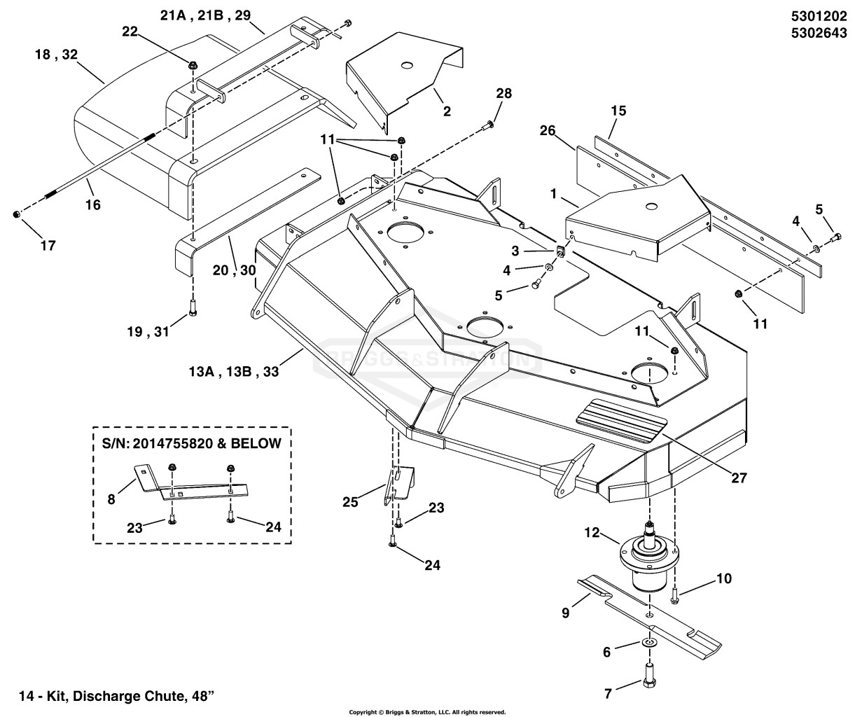 48 Mower Deck - Housing, Covers, Spindles & Blades