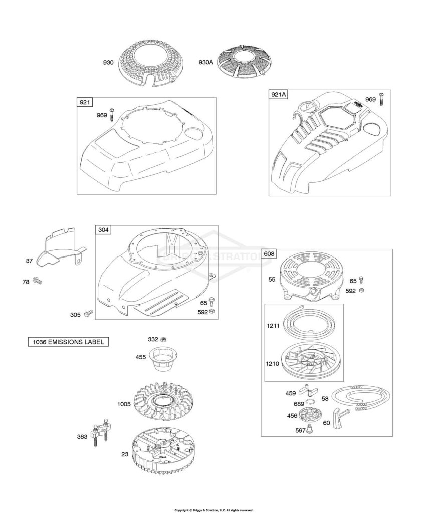 Blower Housind/Shrouds, Flywheel, Rewind Starter
