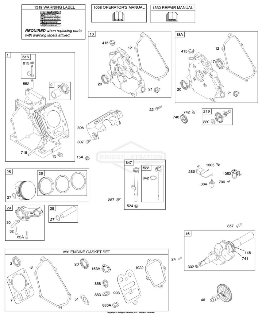 Camshaft, Crankcase Cover, Crankshaft, Cylinder, Lubrication, Piston Group