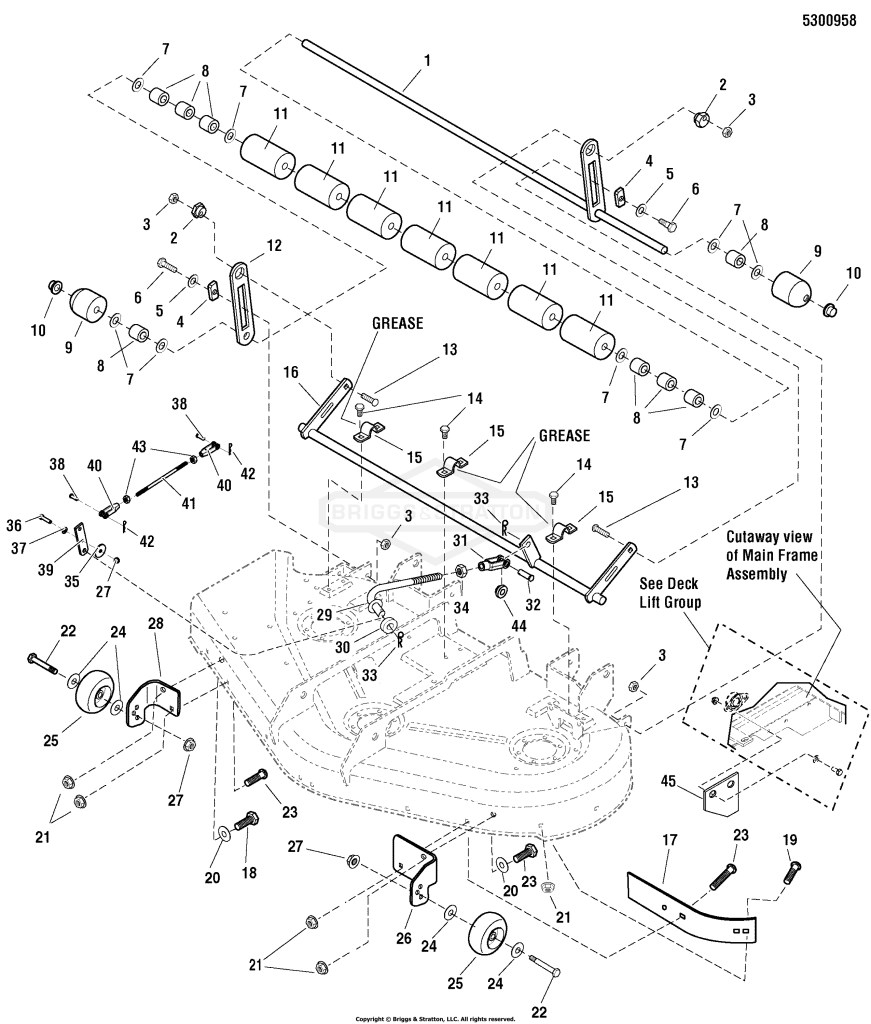 44 Mower Deck - Rollers Group