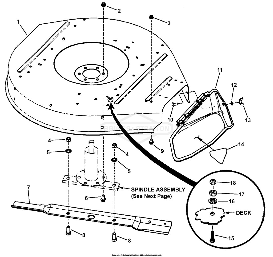 CUTTING DECK, DEFLECTOR