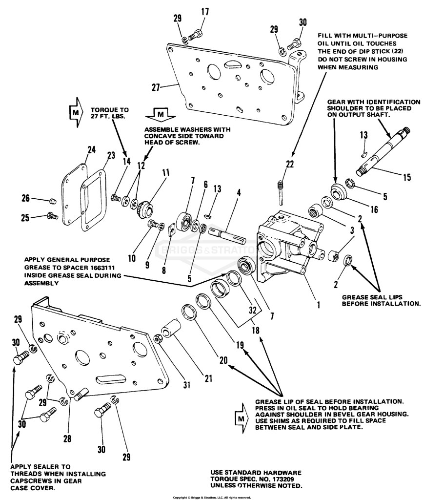 Bevel Gear & Side Plate Group (7010 & 7016)