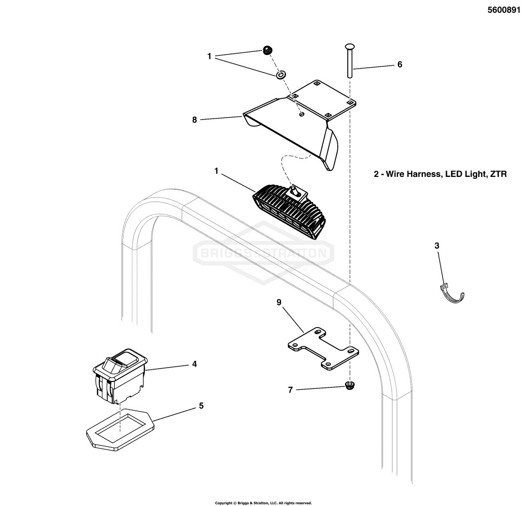 Roll Bar Mounted LED Headlight Kit - 5600891
