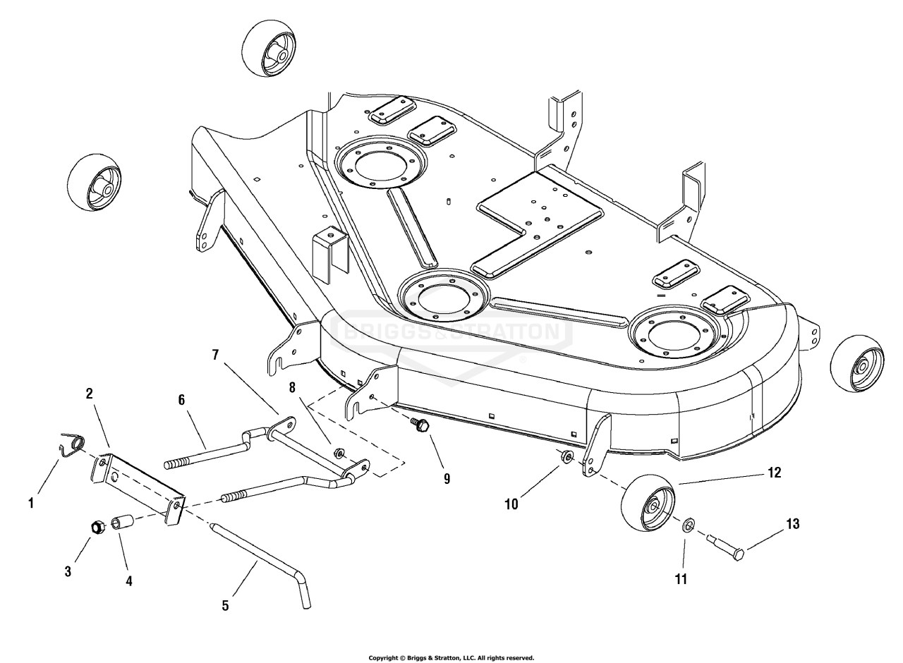 44 & 50 Mower Deck - Height Adjustment & Roller Bar Group