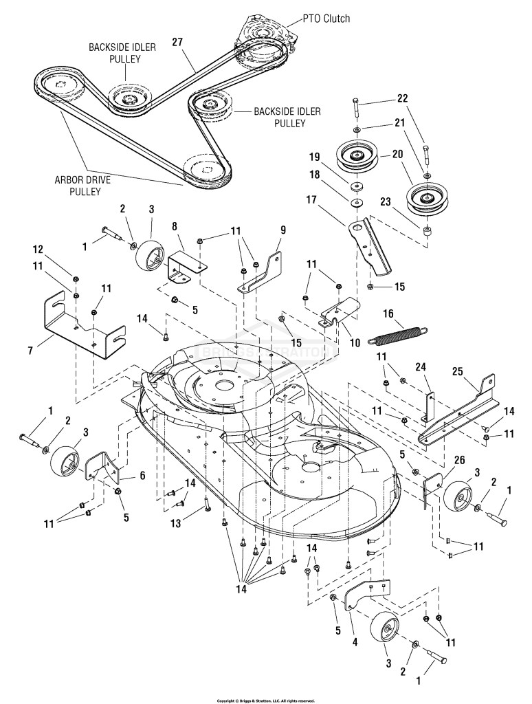 42 Mower Deck - Clutch & Support Group