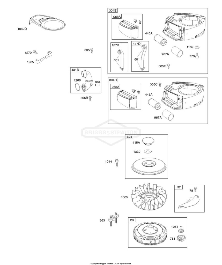 Air Cleaner, Blower Housing, Flywheel