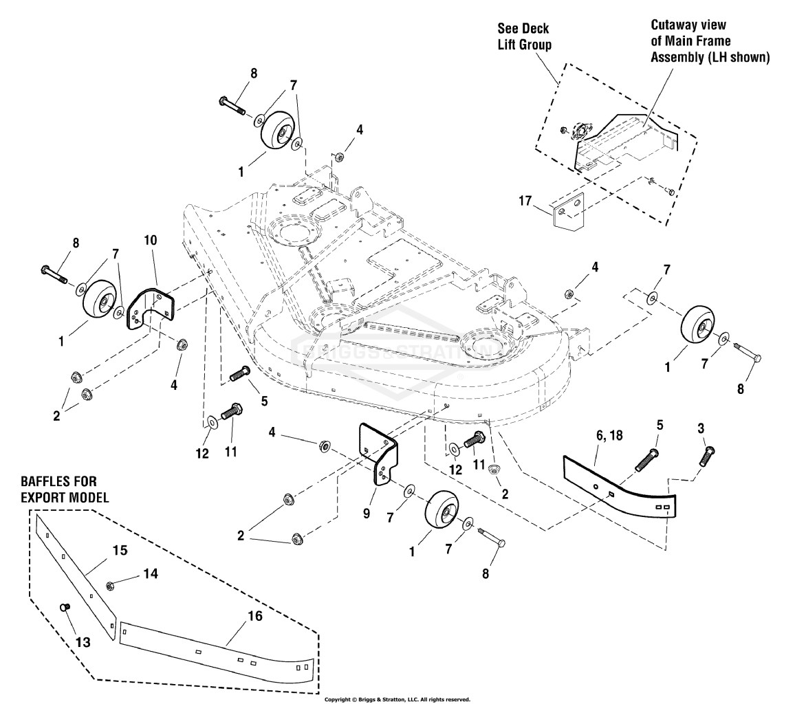 44 & 50 Mower Deck - Rollers Group