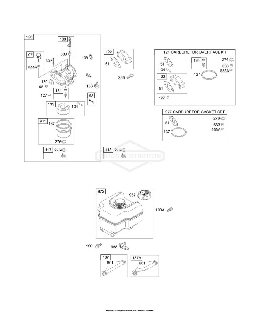 Carburetor Group, Fuel Tank Group, Kits/Gaskets - Carburetor