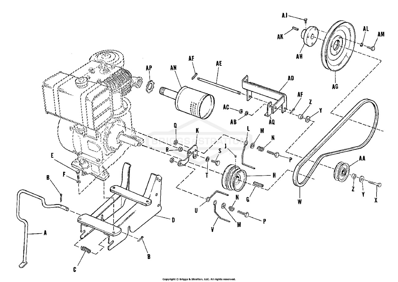 Engine Base & Pulleys Group (3595I01)