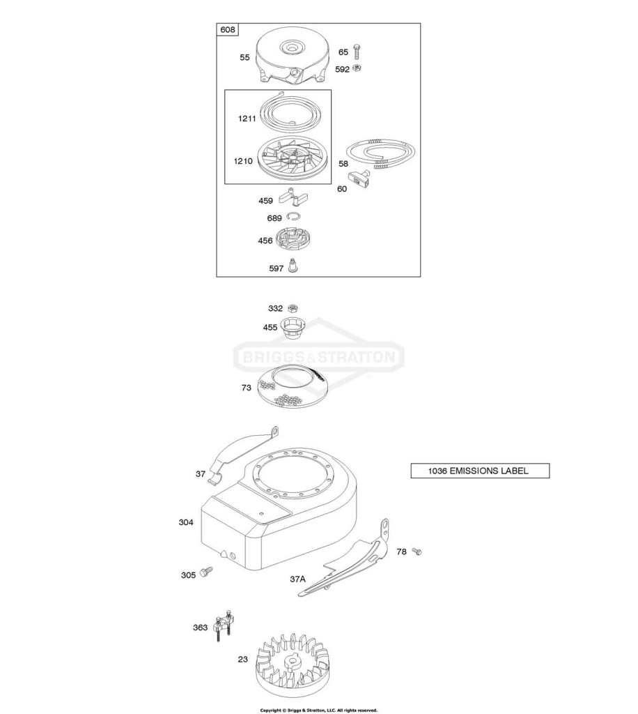 Blower Housing/Shrouds, Flywheel, Rewind Starter