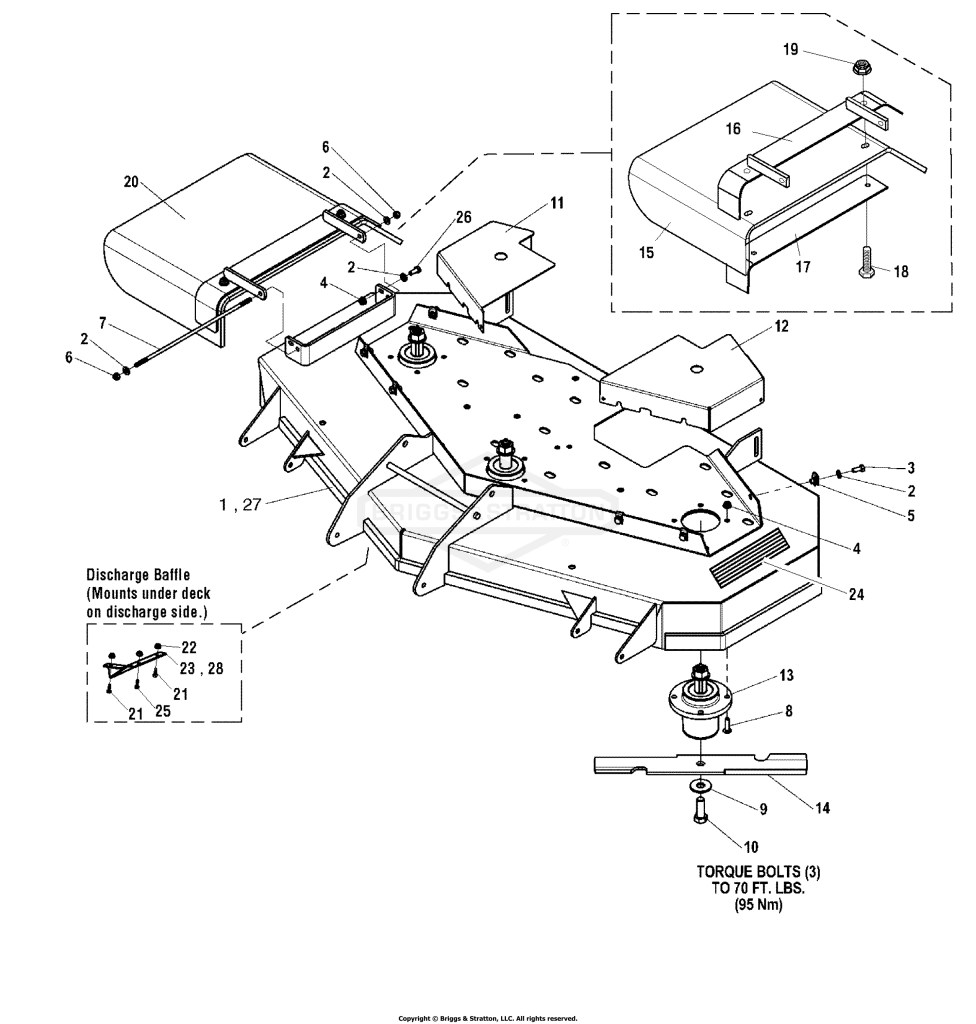44, 48 & 52 Flat-Nosed Mower Deck - Housing, Covers, Spindles & Blades